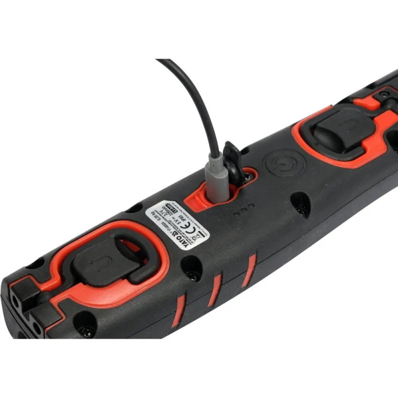 Лампа светодиодная для мастерской YATO; 3.7 В аккумулятор. Li-Ion, 4 режима, 2 крючка, заряд.USB устройство YT-08524