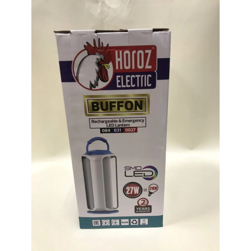 Ліхтар акумуляторний світлодіодний 27W 700Lm 220-240V 110х228мм настільний BUFFON 084-031-0027-010