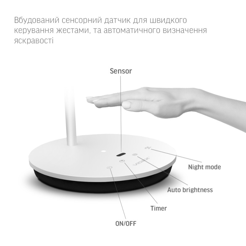 Світлодіодна лампа настiльна VIDEX VL-TF15W 20W 4100K біла (VL-TF15W)