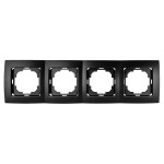 Рамка четверная горизонтальная NILSON Touran черная матовая 24380094