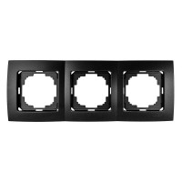 Рамка тройная горизонтальная NILSON Touran черная матовая 24380093