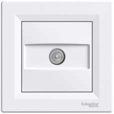 Розетка концевая телевизионная SCHNEIDER Asfora белая с рамкой EPH3200121