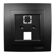 Розетка одинарная компьютерная без модуля NILSON Touran черная матовая 24381042
