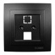 Розетка одинарна комп'ютерна без модуля NILSON Touran чорна матова 24381042