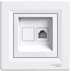 Розетка одинарная телефонная RJ-11 SCHNEIDER Asfora белая EPH4100121