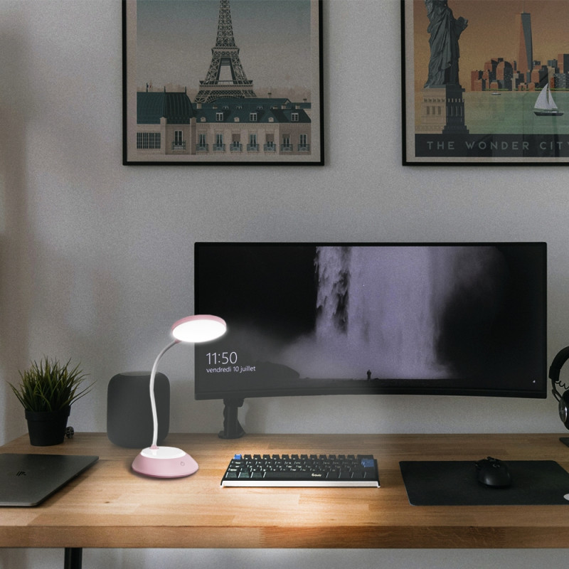 Настольная лампа LED TITANUM TLTF-022P 7W 3000-6500K USB розовая