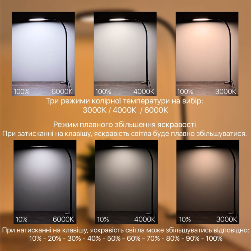 Светильник настольный LED FLEX 10W 3000-6500К белый Violux ( 541001 )