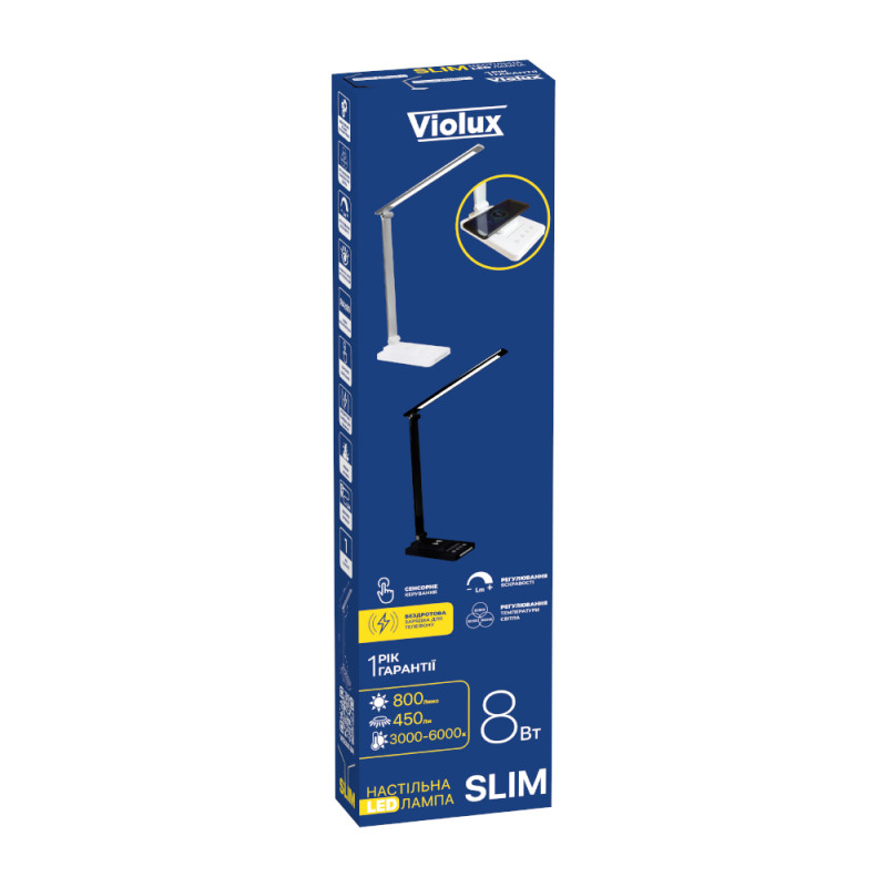 Светильник настольный LED SLIM 8W 3000-6500К серебряный Violux ( 540501 )