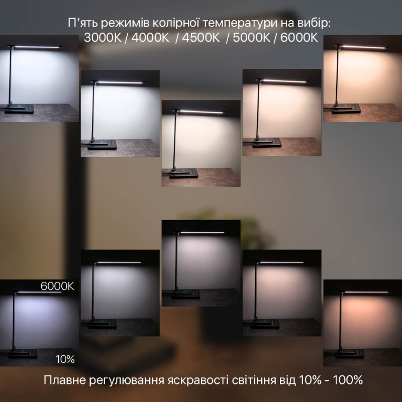 Светильник настольный LED SLIM 8W 3000-6500К серебряный Violux ( 540501 )