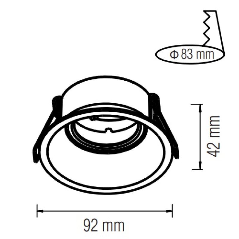 Світильник точковий поворотний "MEYAN-R" чорний (015-029-0001-020)