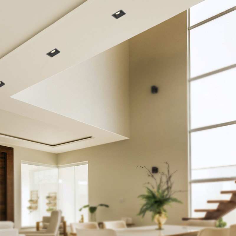 Светильник VIDEX под лампу GU10 врезной Квадрат Черный VL-SPF09S-B (VL-SPF09S-B)