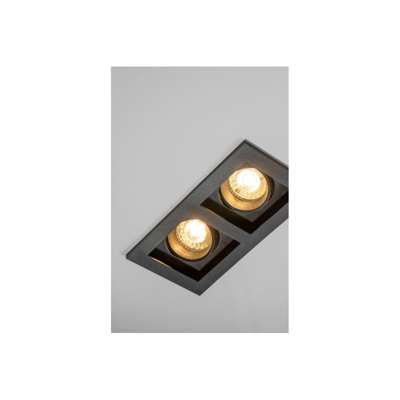 Корпус точечного светильника RUBIO 187x102мм IP20 квадратный, черный GTV OP-RUBIOKW2-00