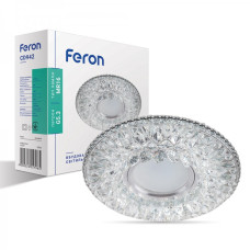 Врезной точечный светильник FERON CD942 MR16 прозрачный с подсветкой. 32655