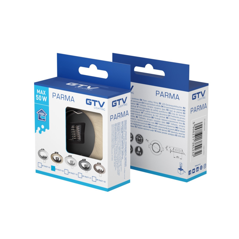 Корпус светильника точечного PARMA IP20 круглый инокс GTV OP-PAST1-02