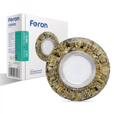 Врезной точечный светильник FERON CD830 MR16 черный-золото с LED подсветкой 40023