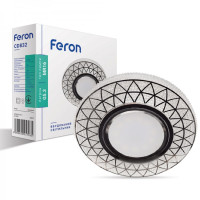 Врезной точечный светильник FERON CD832 MR16 прозрачный с подсветкой. 40025