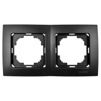 Рамка двойная горизонтальная NILSON Touran черная матовая 24380092