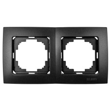 Рамка двойная горизонтальная NILSON Touran черная матовая 24380092