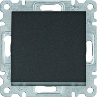 Выключатель одноклавишный универсальный (проходной) HAGER Lumina черный WL0023