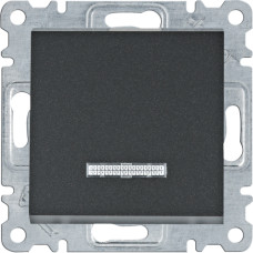 Выключатель одноклавишный с подсветкой HAGER Lumina черный WL0213