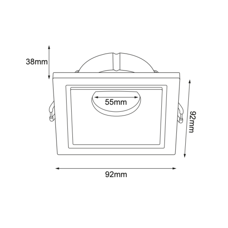 Корпус точечного светильника CANNA IP20 квадратный черный GTV OP-CANKWC-00