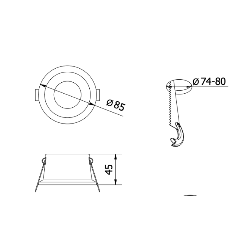 Корпус точечного светильника ELVA IP54 Ø85x45 мм белый/медный GTV OP-ELVAOBM-13