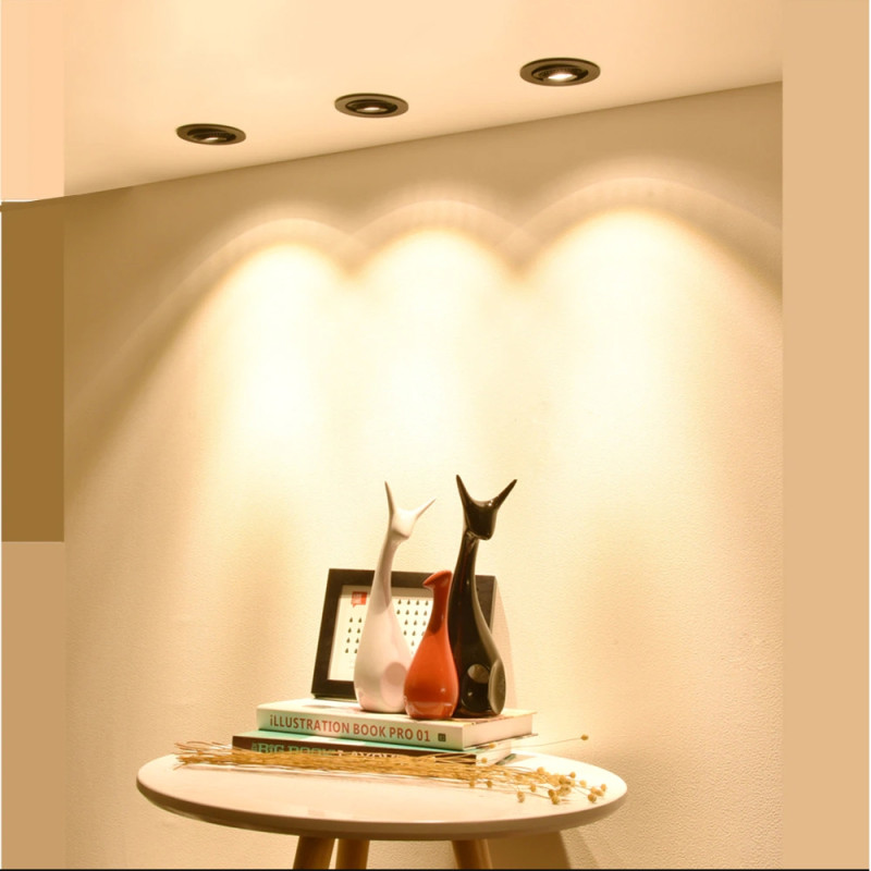 Світильник під лампу SPF08R-B  GU10 круглий чорний (VL-SPF08R-B)