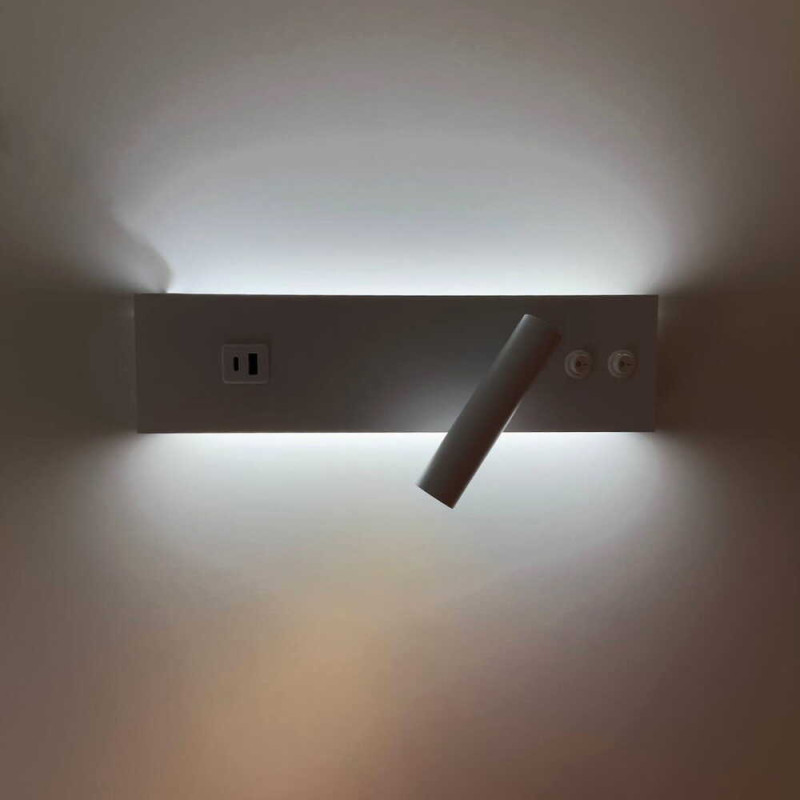 Светильник настенный бра Violux BITRIX-W USB 15W 3000/4200/6000K 865Lm IP20 белый ( 553006 )