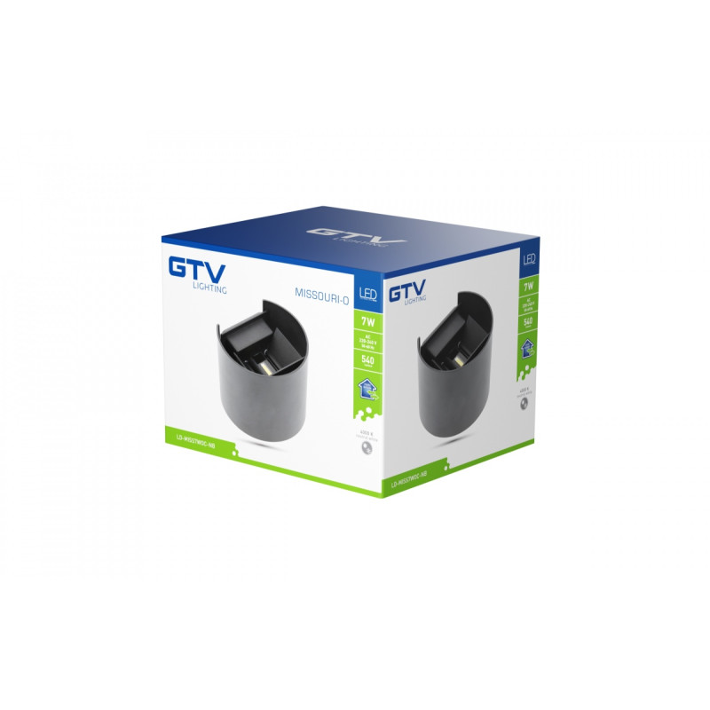Светильник светодиодный настенный спот MISSOURI-O 7 Вт 540 Лм 4000K IP54 круглый черный GTV LD-MISS7WOC-NB