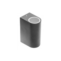 Фасадный настенный светильник GTV TIAGO двойной черный овал LD-TIAGOGU10D-20