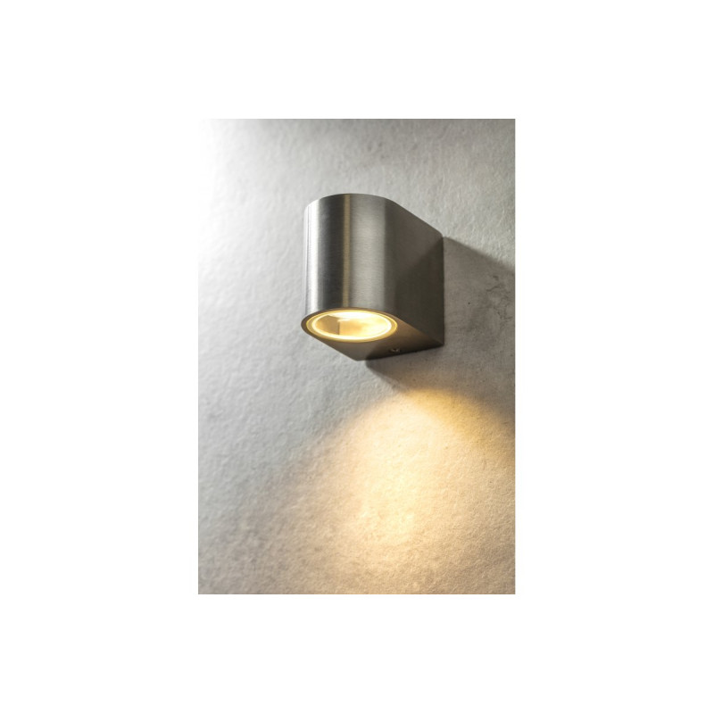 Фасадный светильник GTV TIAGO одинарный инокс овал LD-TIAGOGU10J-01