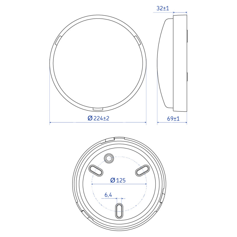 Світлодіодний світильник VIOLUX НББ ATOM (UA) 22W 5000K IP54 антрацит 253373