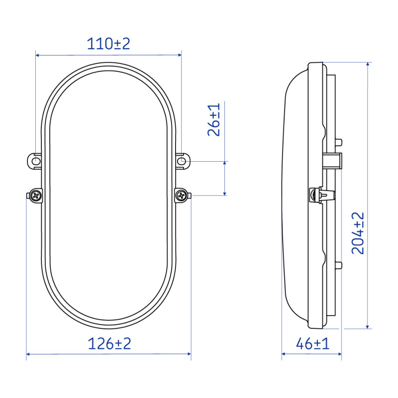 Светодиодный светильник VIOLUX НББ ELIPSE (UA) 12W 5000K IP54 белый sensor 253411