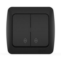 Выключатель El-BI Alsu проходной двухклавишный черный накладной IP20 (504-014800-211)