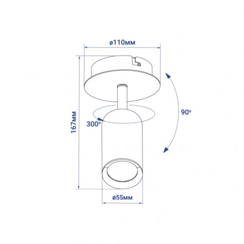 Накладний поворотный светильник FERON ML311 черный 40102