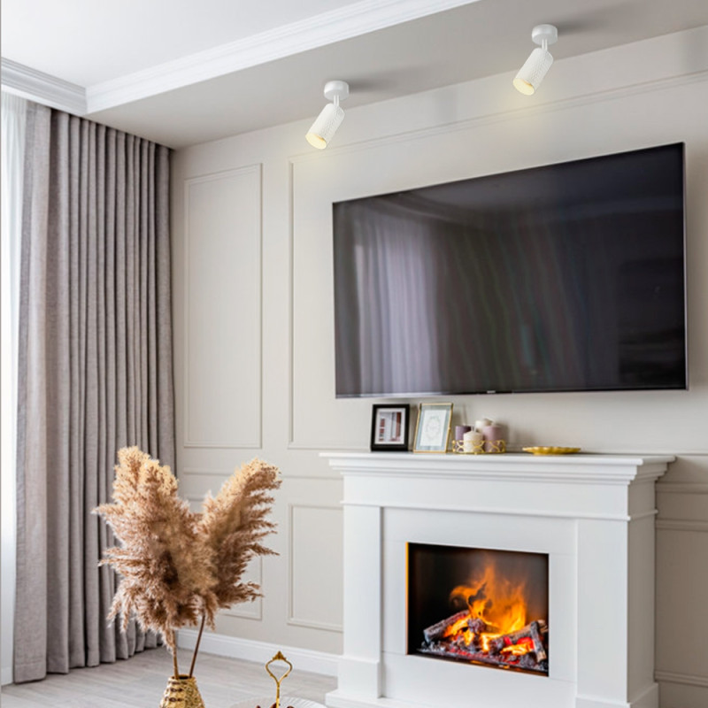 Світильник під лампу SPF02B GU10 накладний поворотний біла призма (VL-SPF02B-WP)