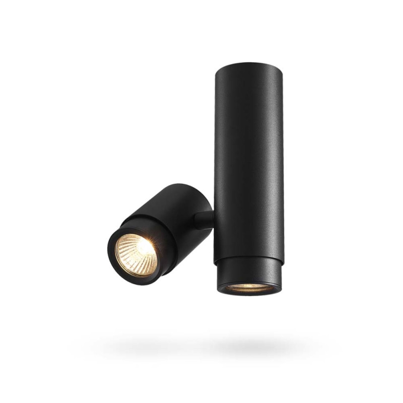 Светильник под лампу SPF07 GU10 накладной двойной поворотный черный (VL-SPF07-B)