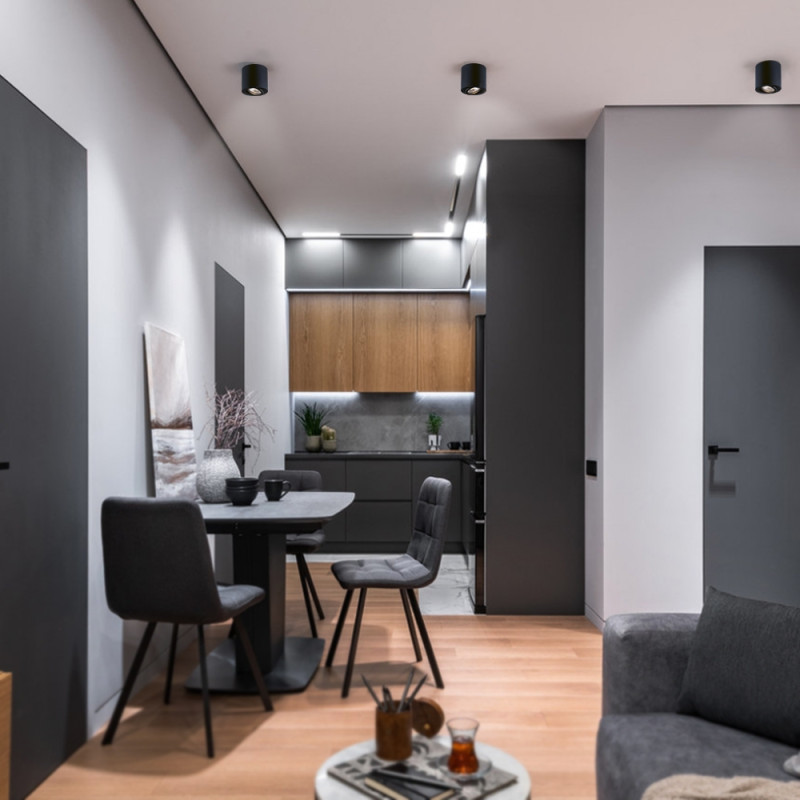 Светильник под лампу SPF12A GU10 черный накладной (VL-SPF12A-B)