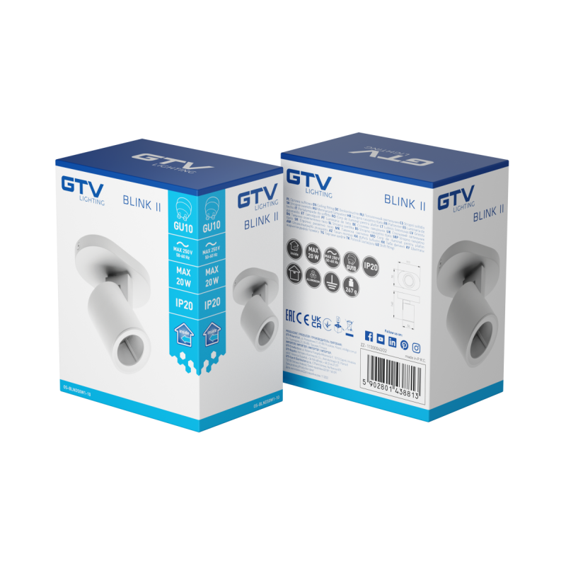 Светильник спот BLINK II GU10 max. 20W IP20 одинарный белый OS-BLND50W1-10