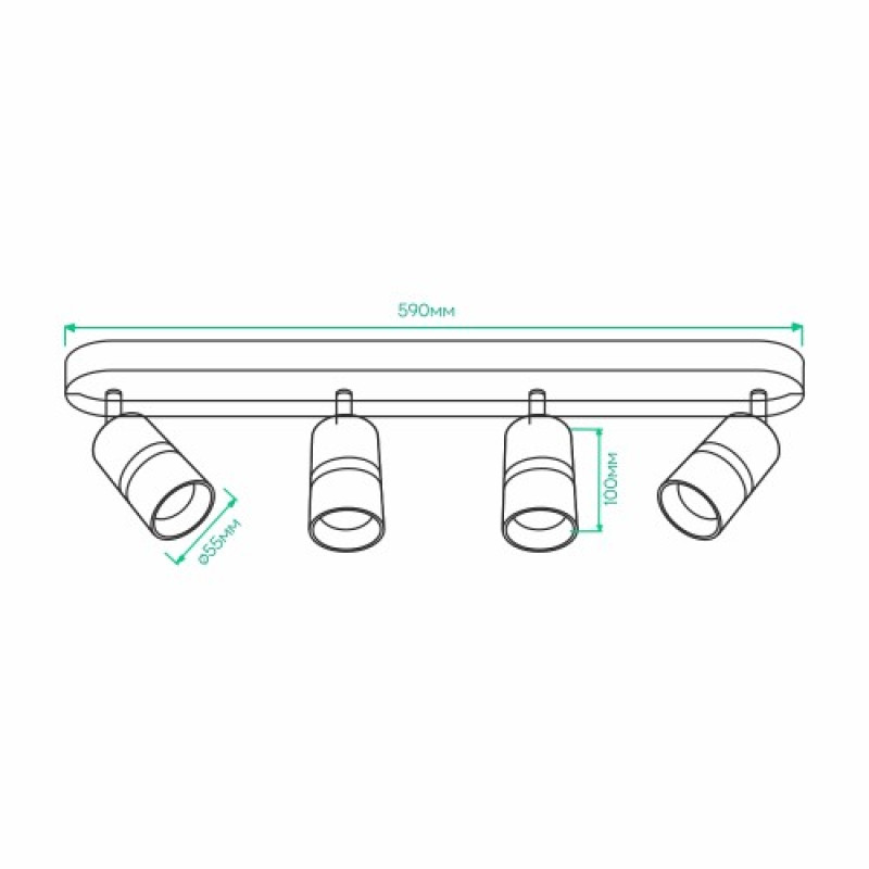 Накладний поворотний світильник ARDERO BAMBOO ML312-4 MR16 GU10 чорний+хром 80236