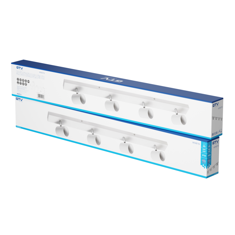 Светильник спот VENETO GU10 max. 20W IP20 круглый четверный белый OS-VEN20WO4-00