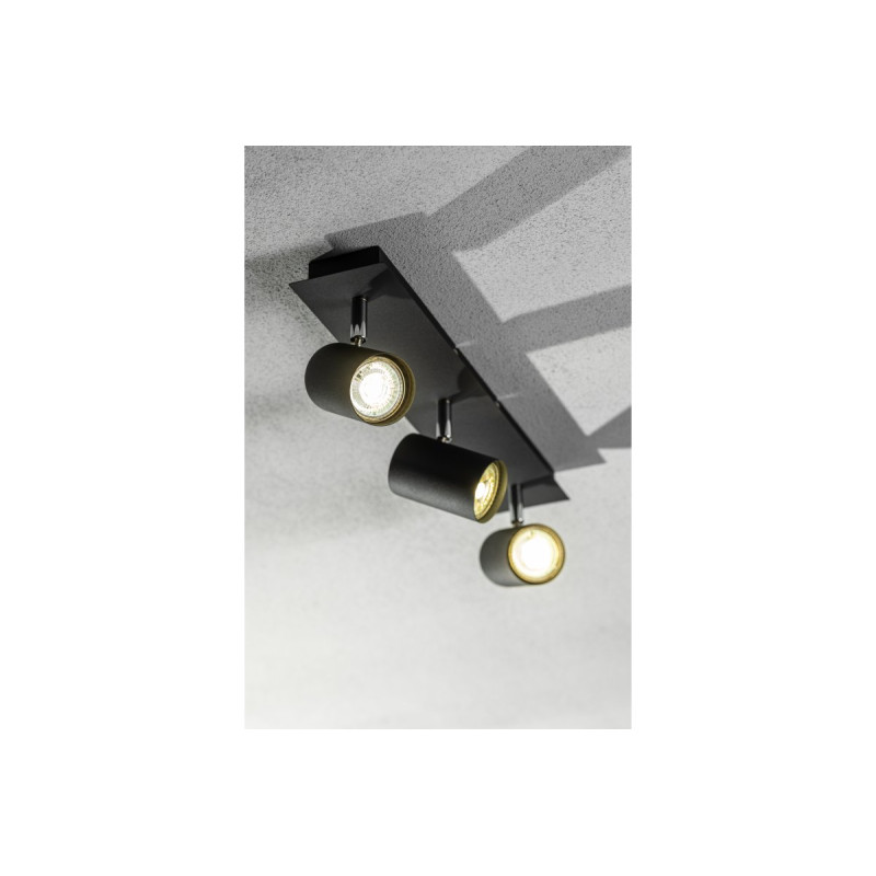 Світильник спот VENETO GU10 max. 20W IP20 круглий потрійний чорний OS-VEN20WO3-10
