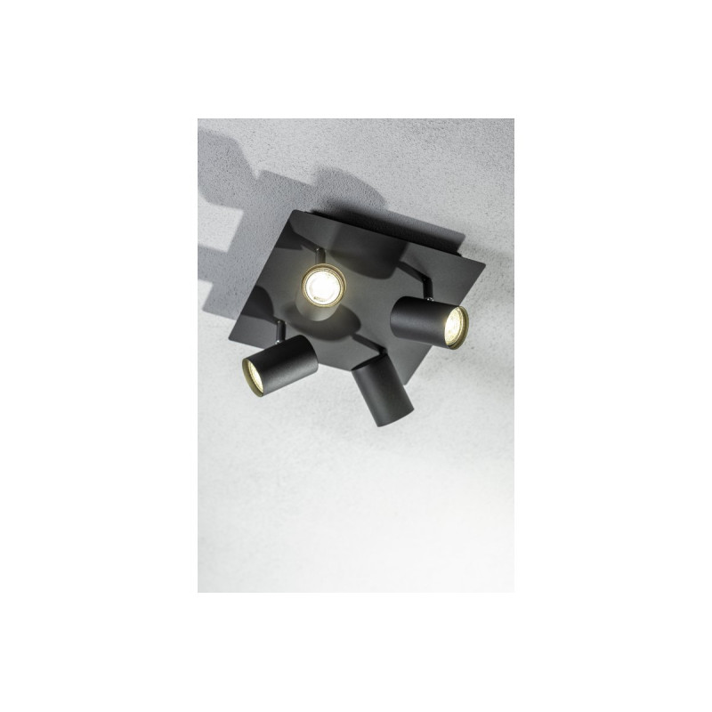 Светильник VENETO GU10 max. 20W IP20 круглый/квадрат четверный черный OS-VEN20WOK4-10