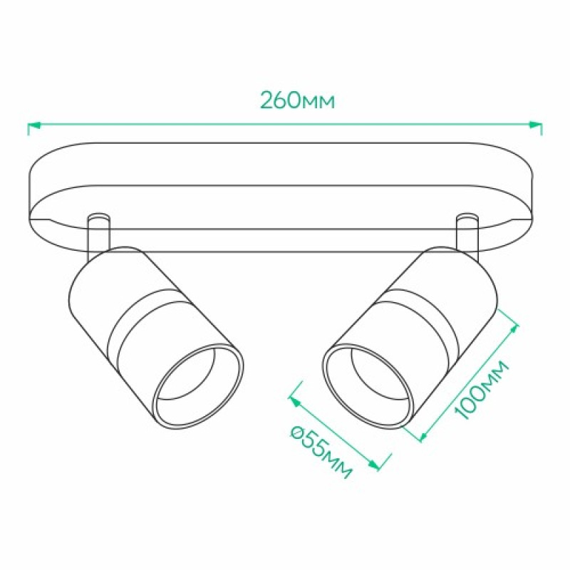 Накладной поворотный светильник ARDERO BAMBOO ML312-2 MR16 GU10 черный+хром 80232