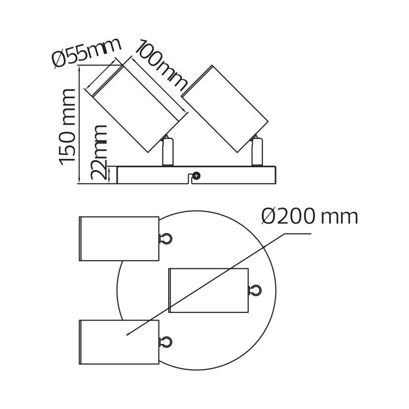 Світильник стельовий спот Horoz JOKER-4 GU10 чорний 015-038-0004-020a