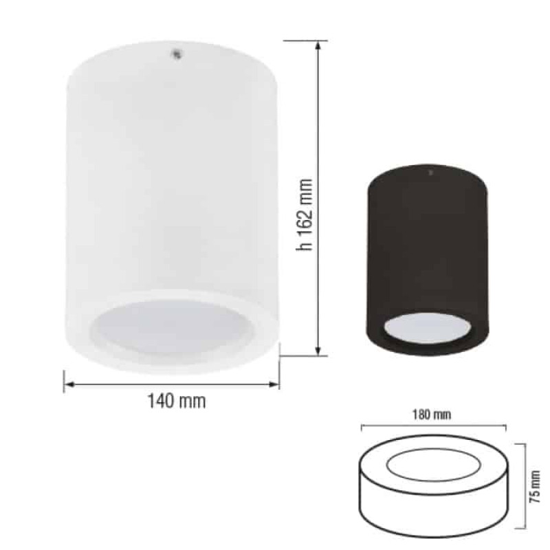 Світильник накладний SANDRA-10XL LED 10W 4200K 700Lm 185-264V d-140мм h-162мм чорний круглий 016-043-1010-060