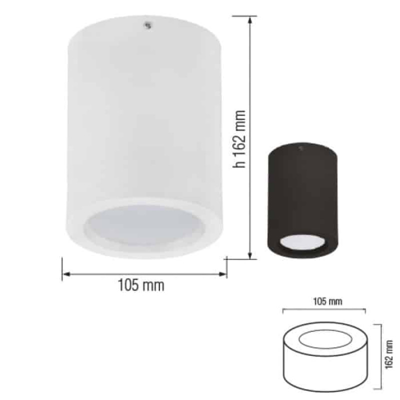 Світильник накладний SANDRA-5 XL LED 5W 4200K 350Lm 185-264V d-105мм h-162мм чорний круглий 016-043-1005-060