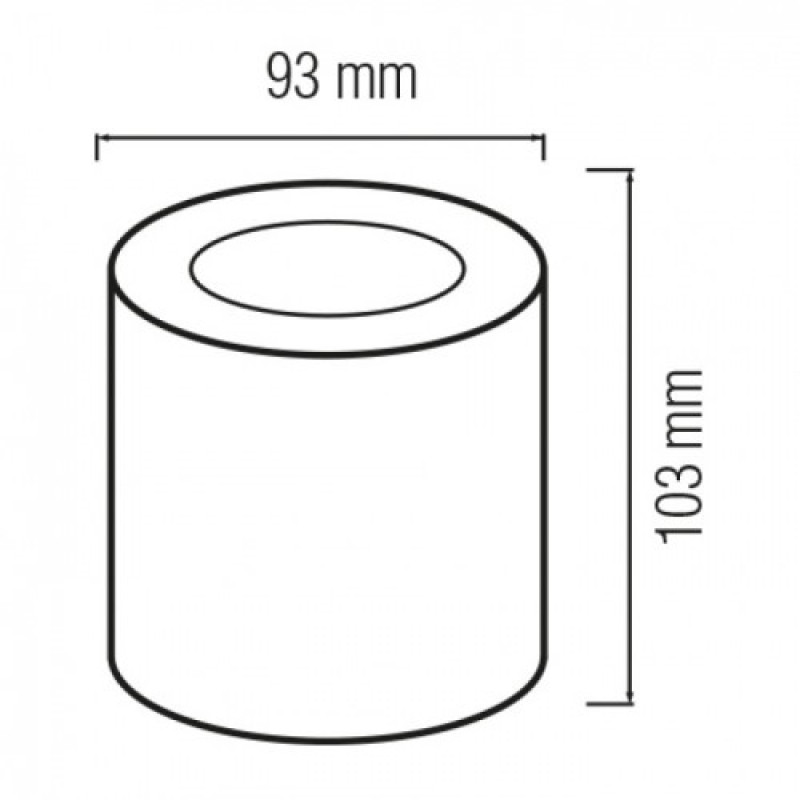 Світильник накладний галог. GU10 220-240V d-93мм h-103мм.чорний круглий/30 015-026-0050-010