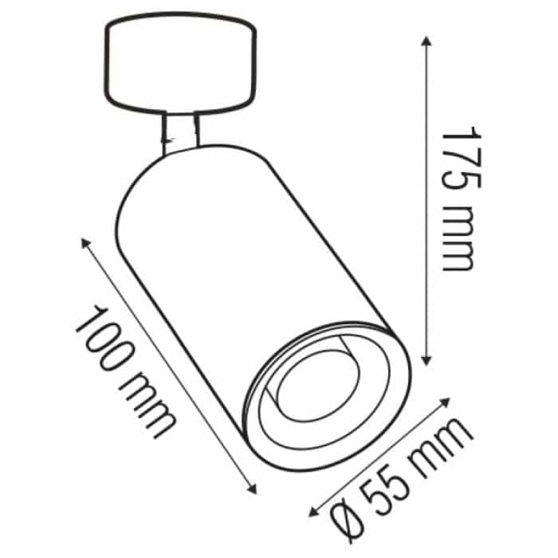Світильник накладний спот Horoz LOZAN MR16 GU10 чорний 116-001-0001-020