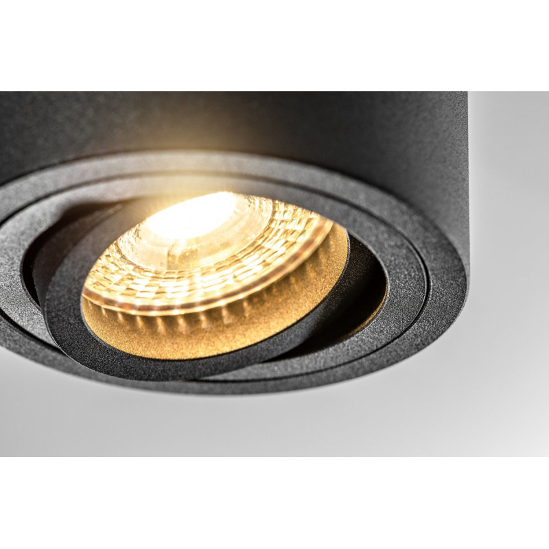 Стельовий світильник спот AVEIRO BIS IP20 круглий чорний GTV OS-AVB8090OK1-00